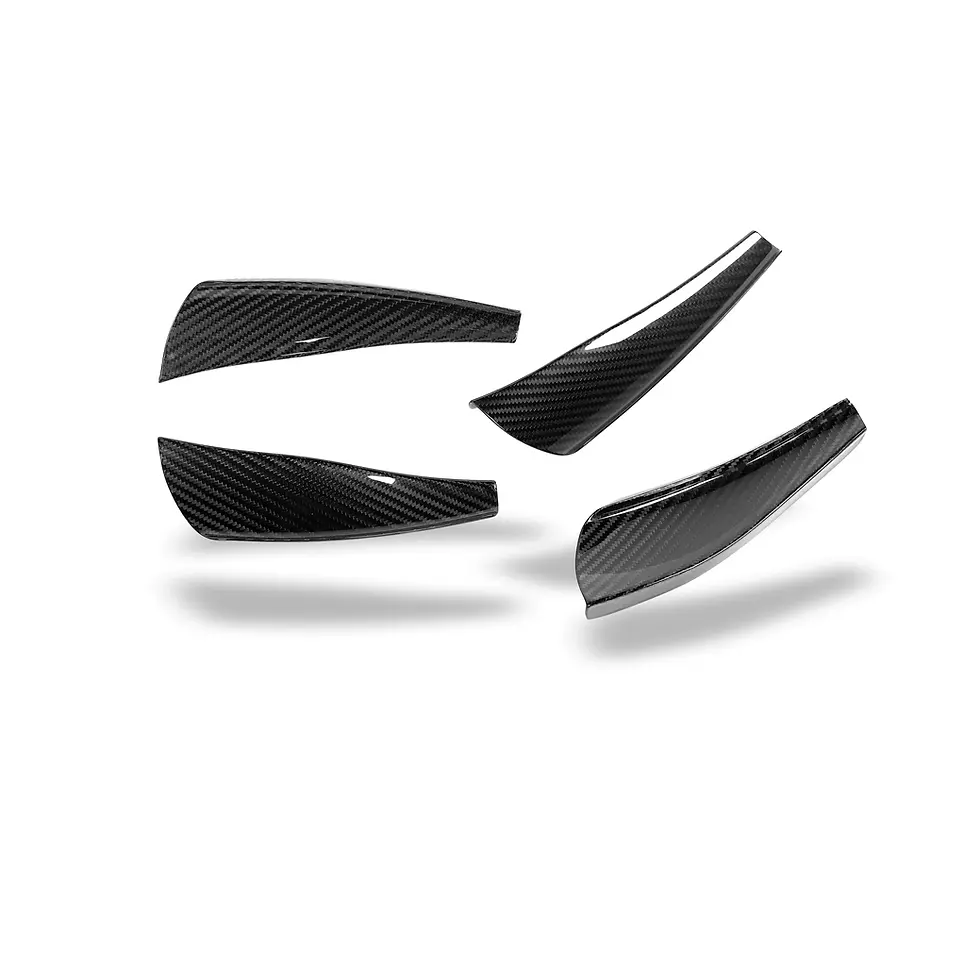 Thumbnail: Pair of carbon fiber bumper canards laid flat on white background