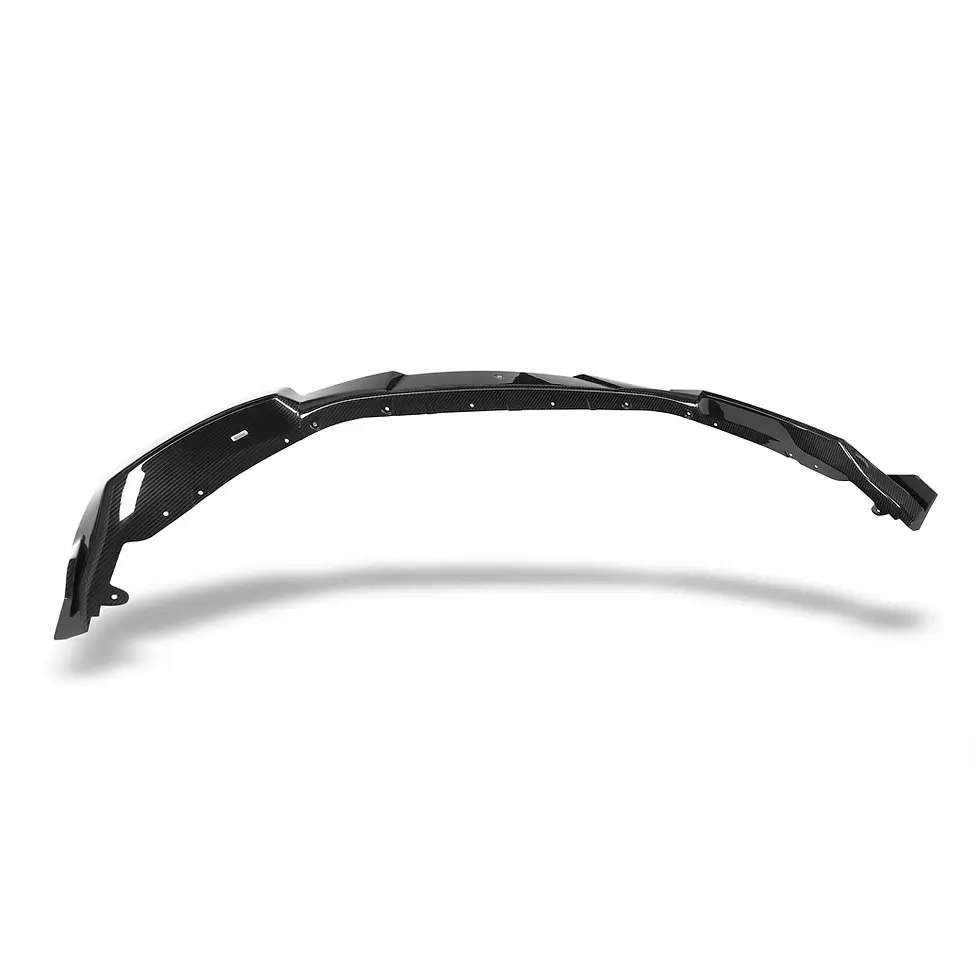 Thumbnail: Flat layout of the front lip emphasizing the carbon weave texture