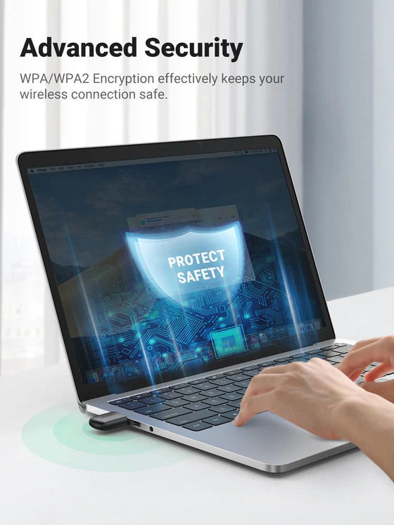 縮圖：UGREEN 20204 AC650 5G/2.4G Dual Band USB WIFI Adapter with Windows 11 10 8.1 8 7