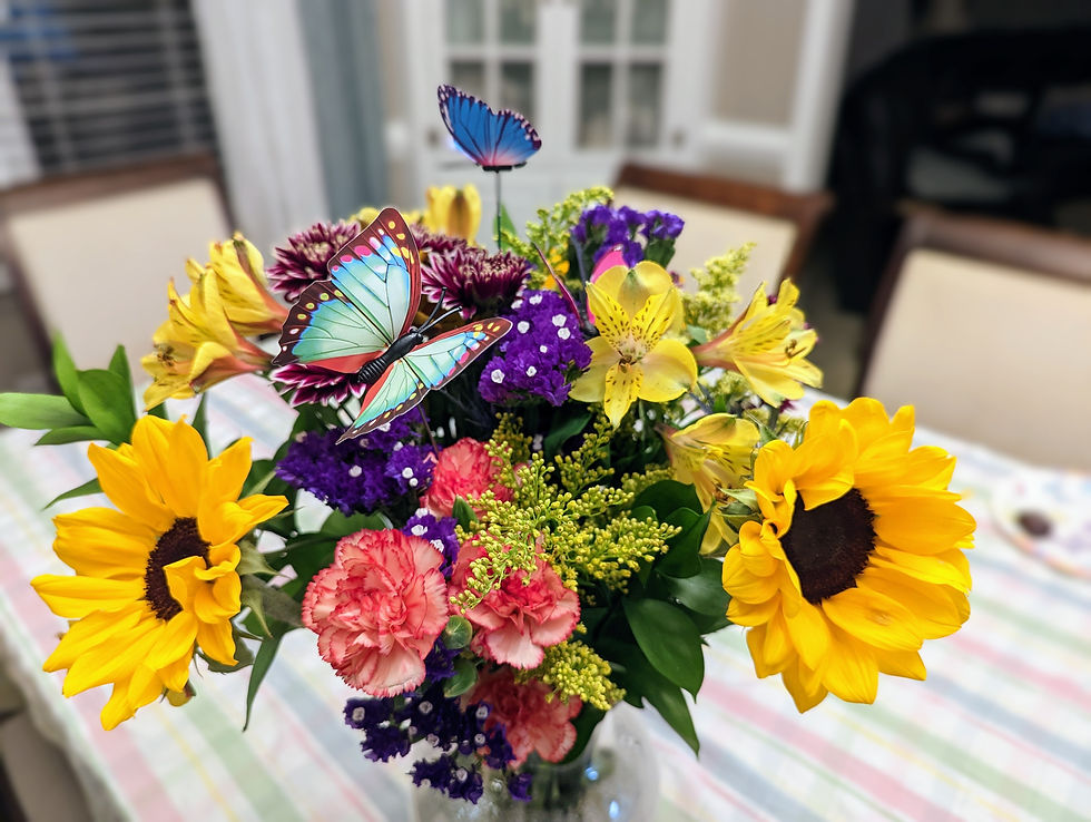 flowers on a table