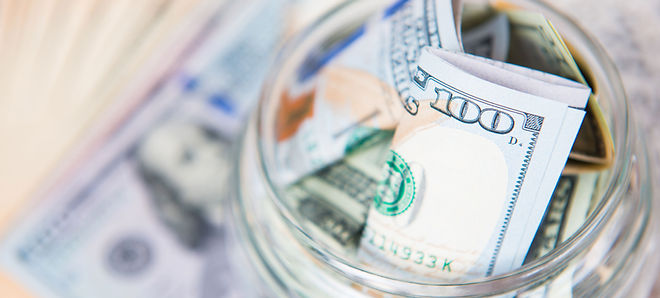 Dollar Bill in Jar