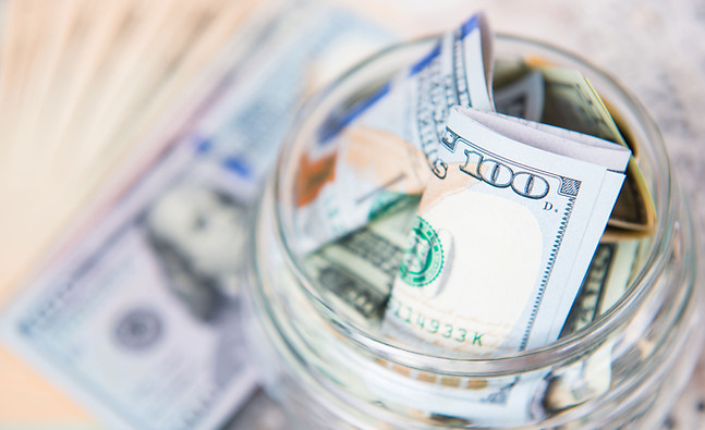 Dollar Bill in Jar