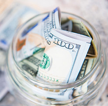 Dollar Bill in Jar