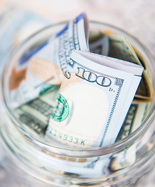 Dollar Bill in Jar