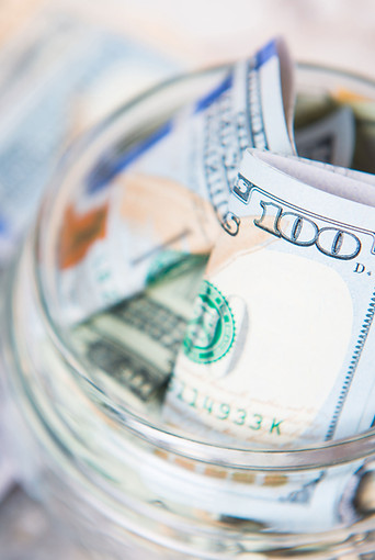 Dollar Bill in Jar