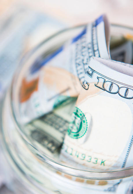 Dollar Bill in Jar