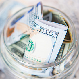 Dollar Bill in Jar