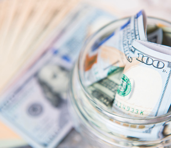 Dollar Bill in Jar