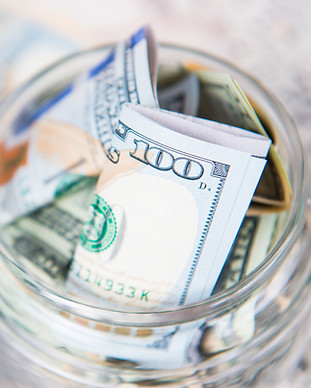 Dollar Bill in Jar