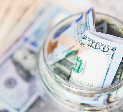 Dollar Bill in Jar