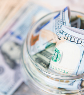 Dollar Bill in Jar