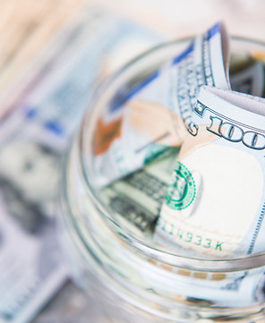 Dollar Bill in Jar