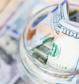 Dollar Bill in Jar