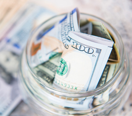 Dollar Bill in Jar
