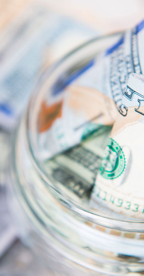 Dollar Bill in Jar