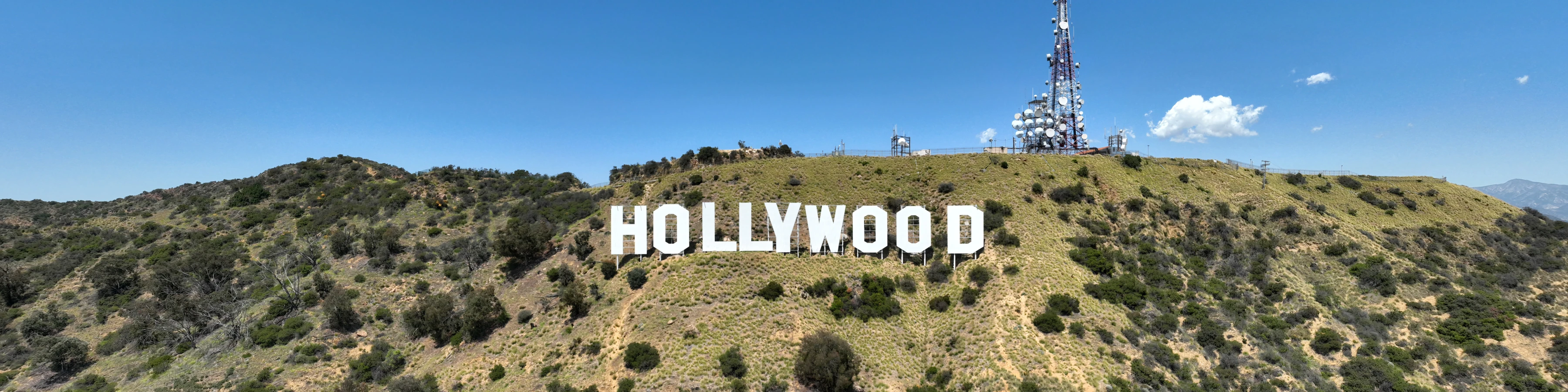 Aerial View of the Iconic Hollywood Sign