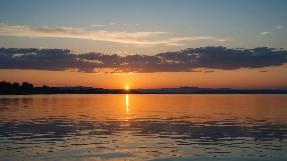 A serene sunset illuminating the horizon