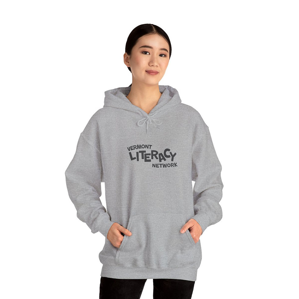 Thumbnail: Vermont Literacy Network | Black Lettering | Adult Hoodie Sweatshirt
