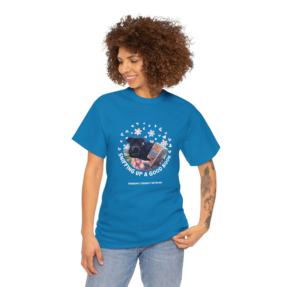 Thumbnail: Sniffing Up a Good Book | Books & Barks by Yoga | Adult Tee Shirt