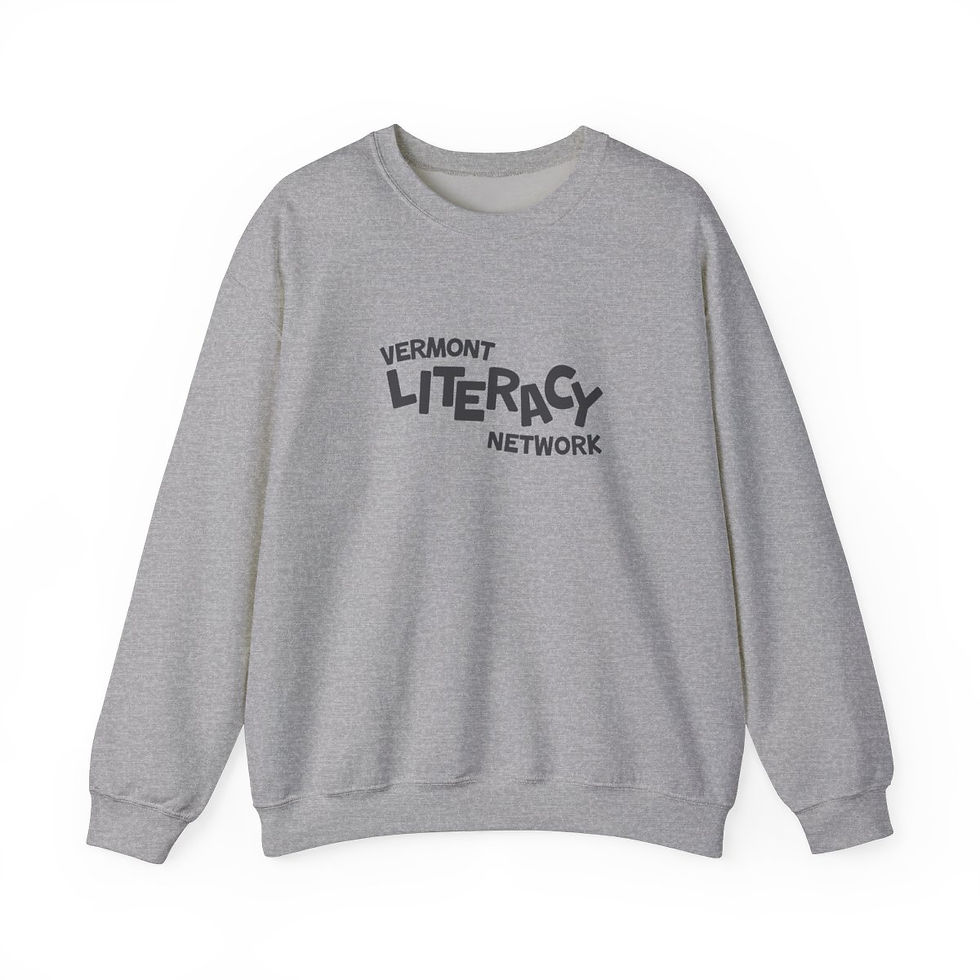 Thumbnail: Vermont Literacy Network | Black Lettering | Adult Crewneck Sweatshirt
