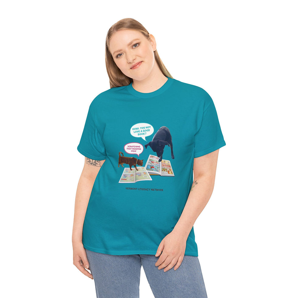 Thumbnail: Reading Buddies | Books & Barks by Yoga | Adult Tee Shirt