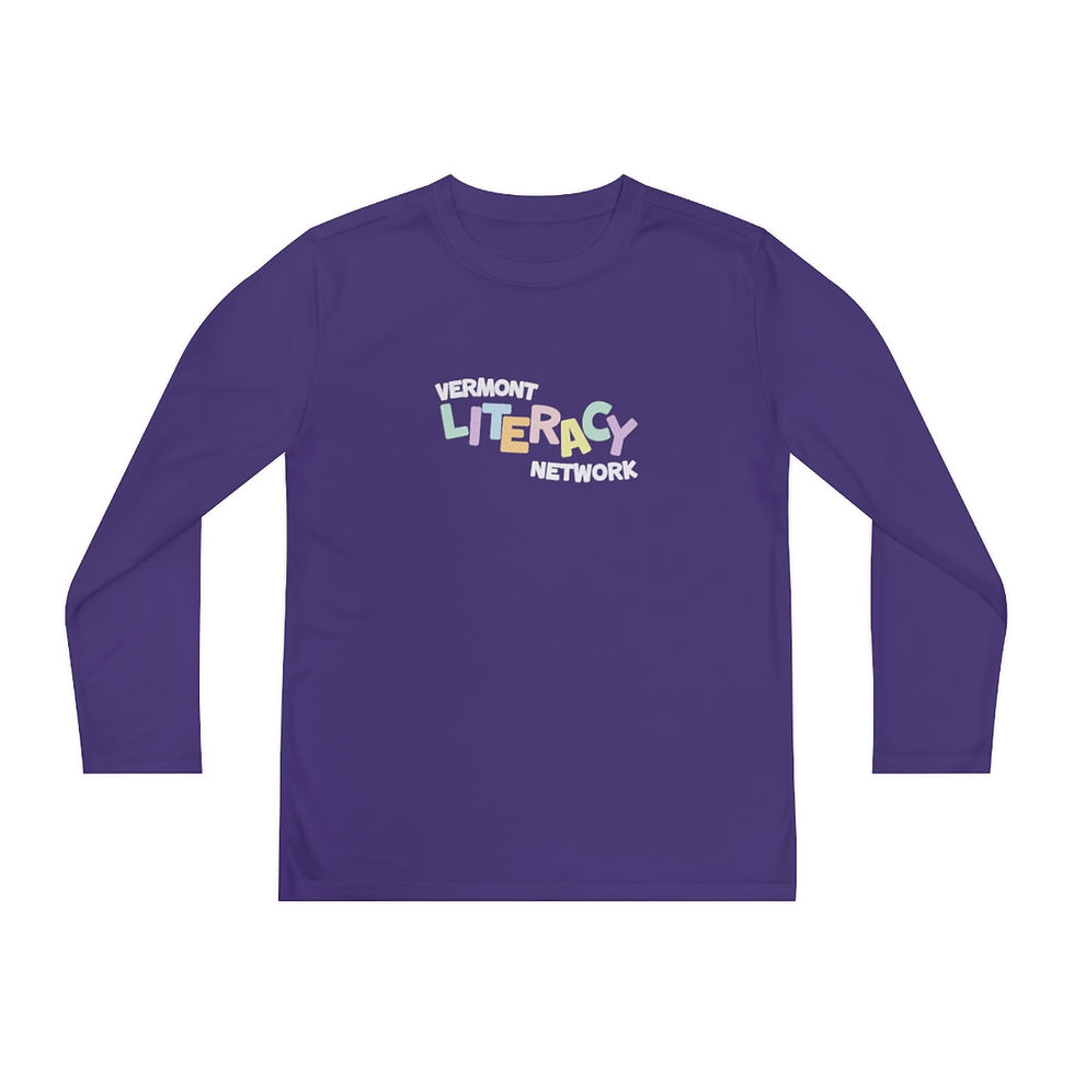Thumbnail: Vermont Literacy Network | White & Colorful | Kids Long Sleeve Shirt