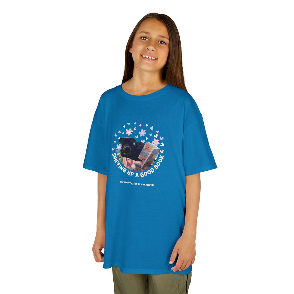 Thumbnail: Sniffing Up a Good Book | Books & Barks by Yoga | Kids Tee Shirt
