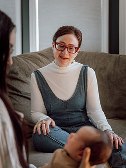 Person sitting on a sofa