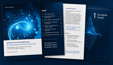 Mit dem Whitepaper „Jenseits der Automatisierung – Wie Hyperautomation den Mittelstand resilient macht“ veröffentlicht BlackHorizon die erste Ausgabe der Reihe BlackHorizon Insights (Vol. 1) 