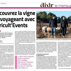 On parle de nous ➡ "Découvrez la vigne en voyageant avec Agricult'Events" - élixir_ Midi Libre