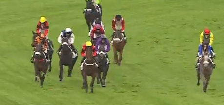 Lissadell approaching the 2nd last hurdle in the Prix de Nantes at Auteuil, 6th Oct