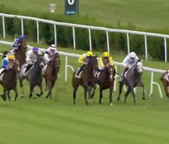 Dnipro on his way to winning the Prix Hellisio at Saint-Cloud, May 2026