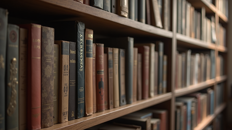 Close-up view of a bookshelf filled with books by African American authors