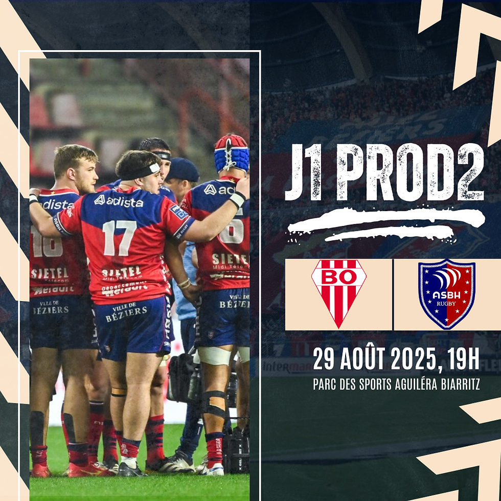 🏉 J1 PROD2 - Biarritz Olympique vs AS Béziers Hérault - 19H