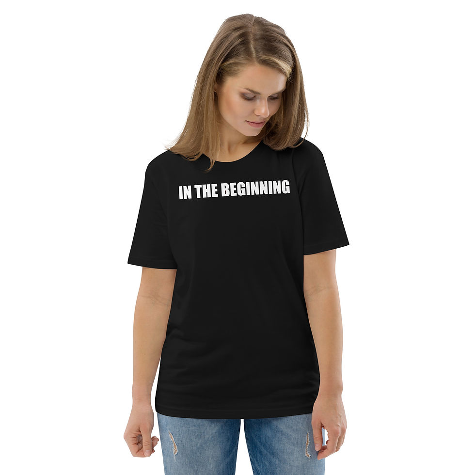 Thumbnail: Unisex organic cotton t-shirt "In the Beginning"