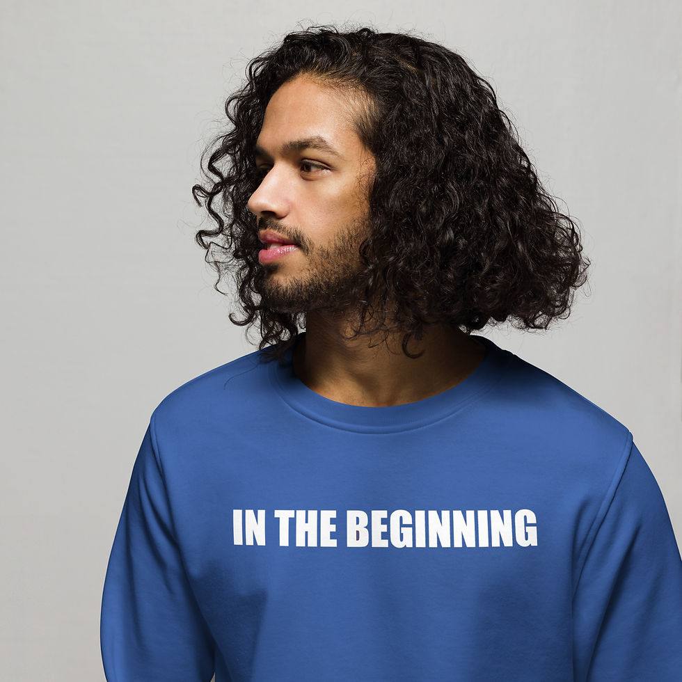 Thumbnail: Unisex organic sweatshirt "In the Beginning"