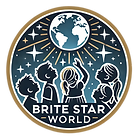 DALL·E 2024-08-10 14.01.28 - A round icon logo for 'Brite Star World' featuring a silhouet