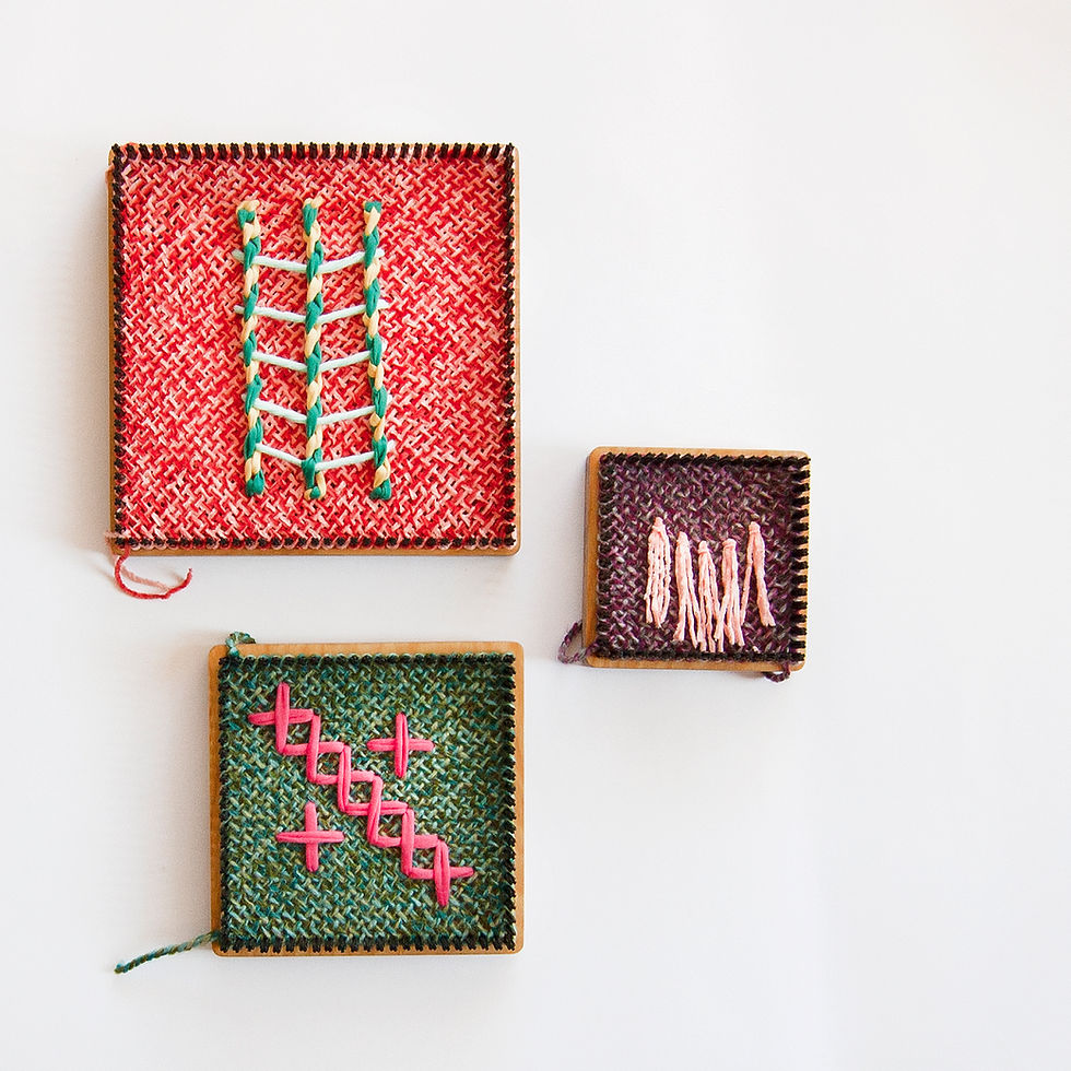 Miniatura: Basque Trilogy - 3 pin loom KIT for thin yarn