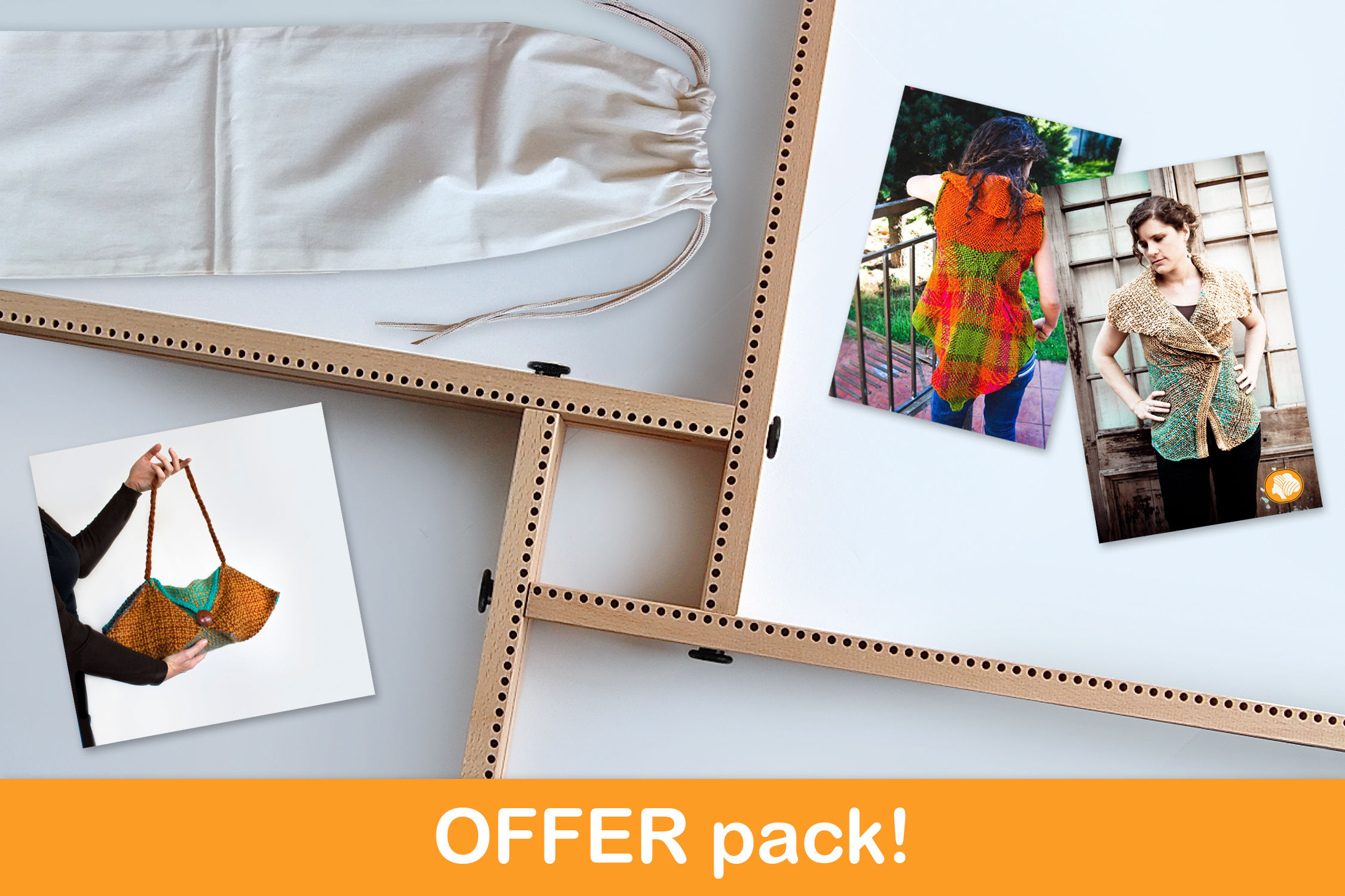 OFFER PACK Save 16 USD / GRAND ADJUSTABLE weaving loom size 24x24" size 24x24"
