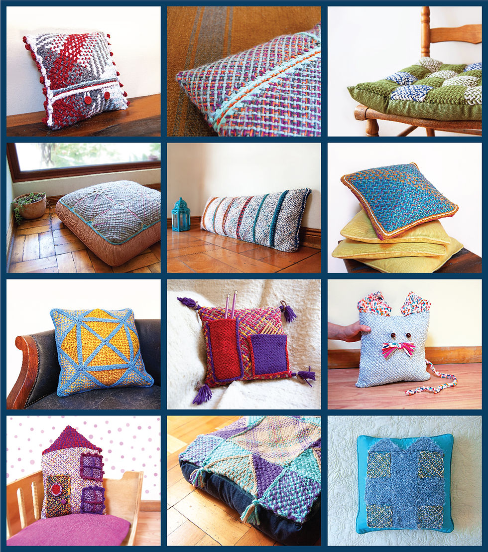 Miniatura: Set of 12 Bias Woven Cushions with Neat & Cool Crochet joins PDF