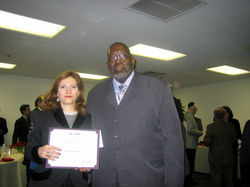 Jennifer Raab, President of Hunter College with Harry Johnson