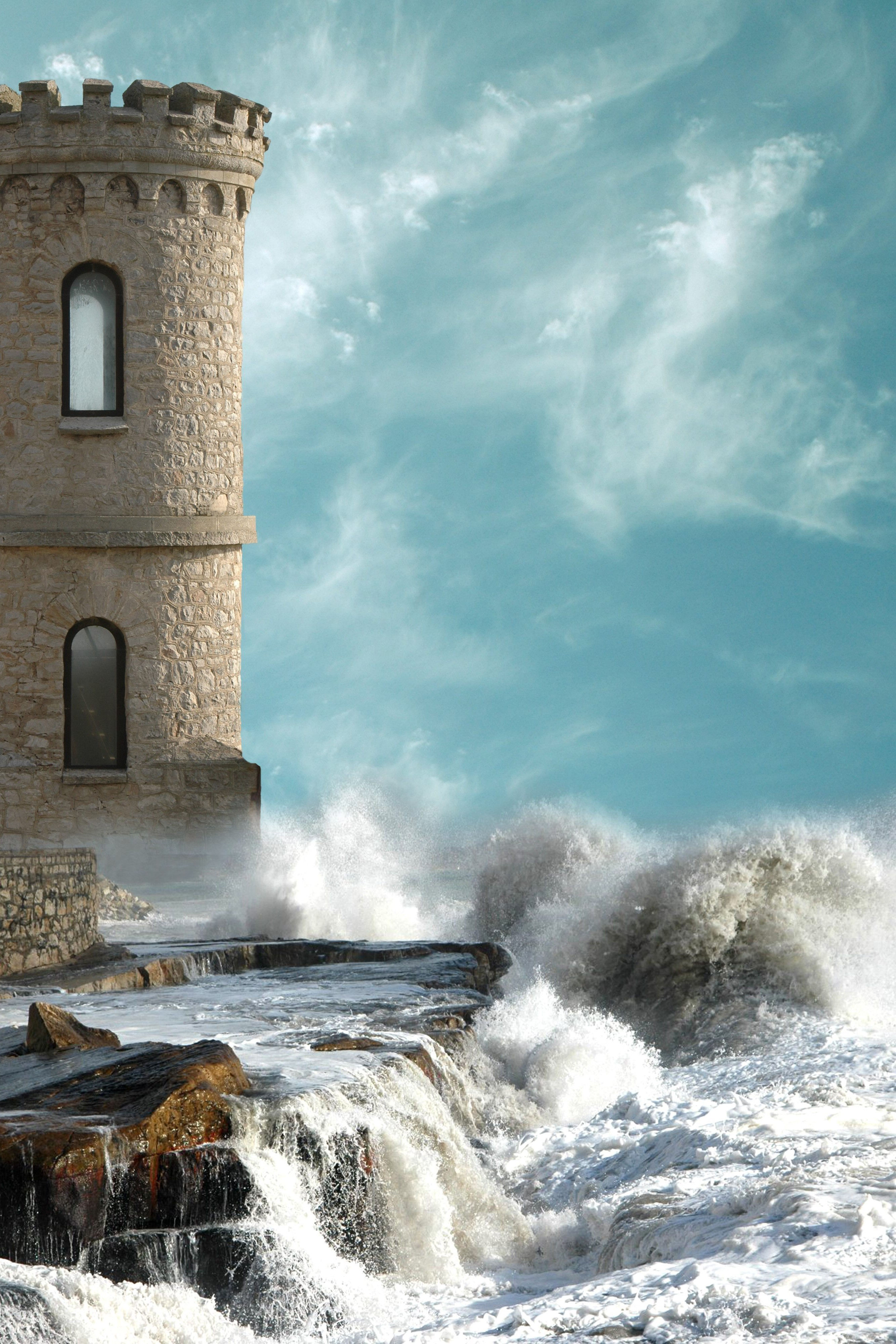 Flitzz Diamond Painting Oude Toren in de Branding