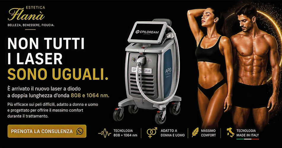 laser  dido a doppia lunghzza d'onda 88 e 1064nm per epilazione definitiva donna e uomo presso Estetica Flanà