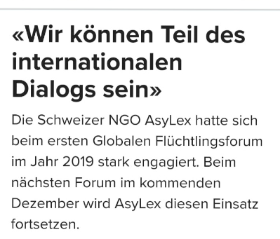 Interview by the UNHCR