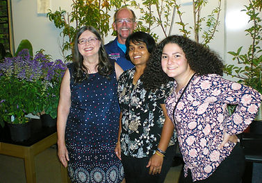2016 lagc scholarship winner srividya krishnan, mt. sac professor brian scott, and lagc scholarship committee members joyce parrott and tamar zeithlian