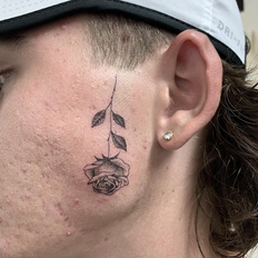 Fine Line Rose Tattoo