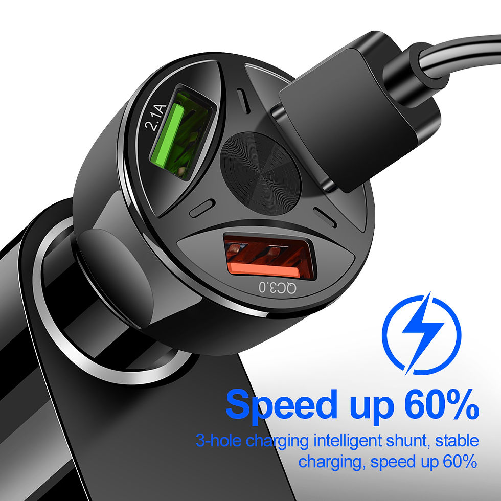 Thumbnail: QC3.0 Dual Port USB Car Charger with Fast Charging