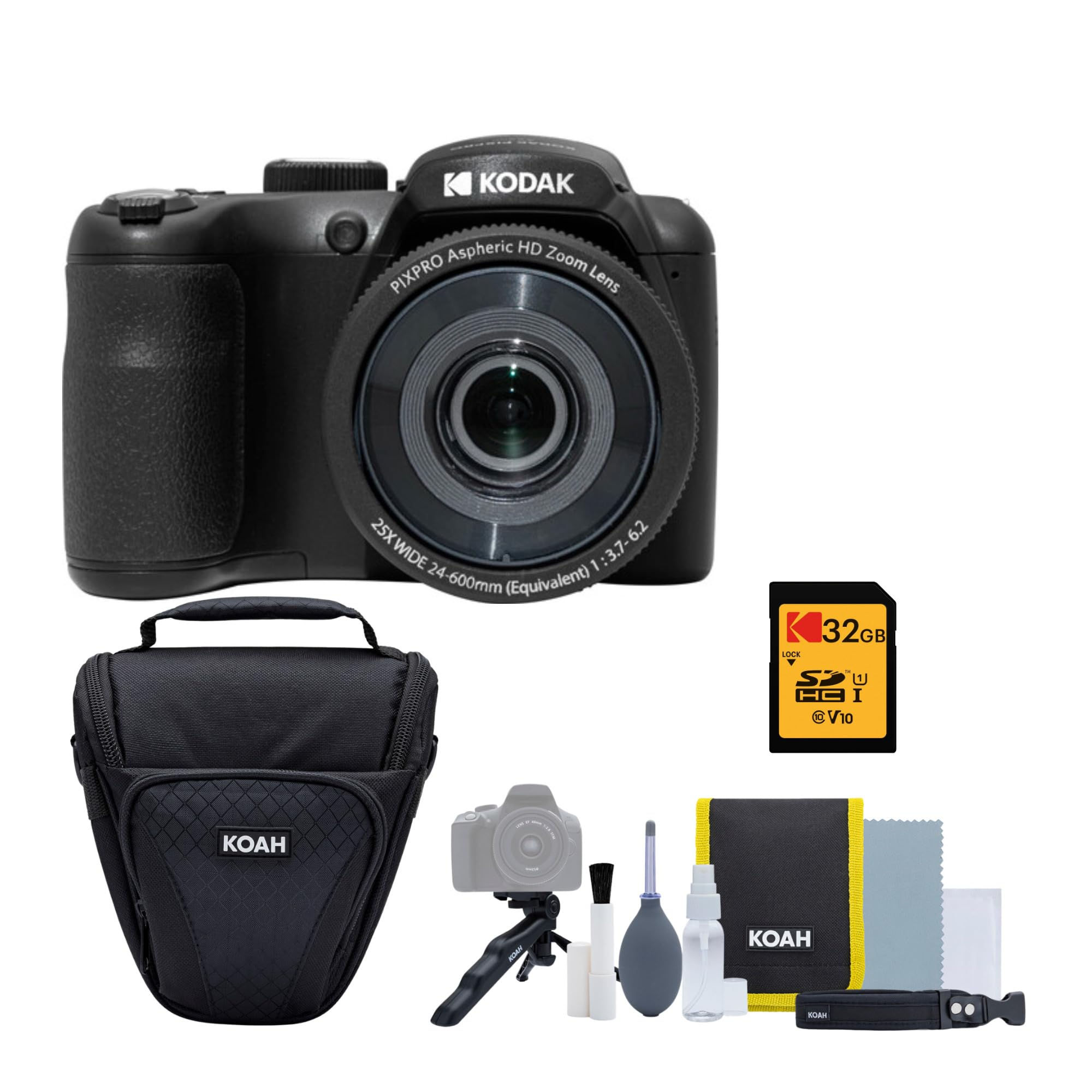 Kodak PIXPRO AZ255 Astro Zoom 16MP Digital Camera (Black) - High-Resolution Phot
