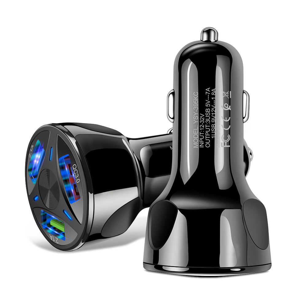 Thumbnail: QC3.0 Dual Port USB Car Charger with Fast Charging