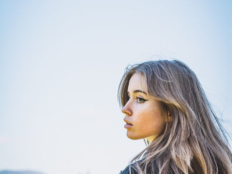 Girl standing alone
